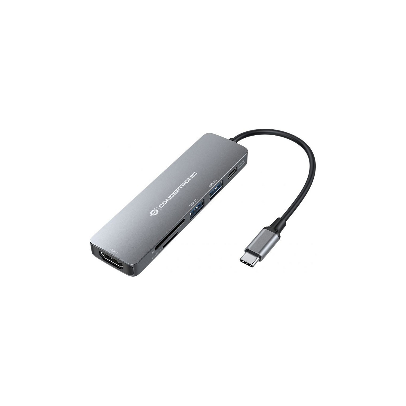 CONCEPTRONIC 6-1 Dock USB-C- to HDMI 2xUSB-A SD TF + 15cm gr — Buy in Cyprus with Fast Delivery