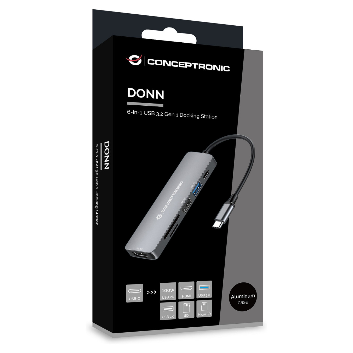 CONCEPTRONIC 6-1 Dock USB-C- to HDMI 2xUSB-A SD TF + 15cm gr — Buy in Cyprus with Fast Delivery