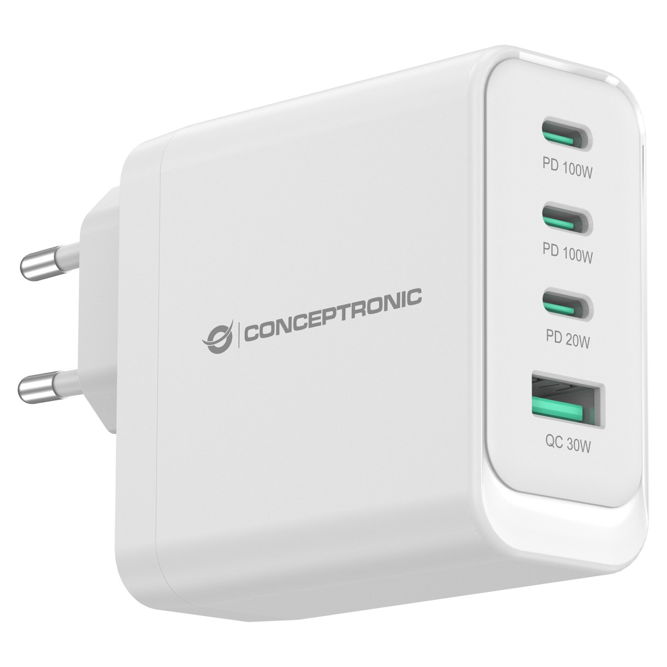 CONCEPTRONIC Ladegerät 4Port GaN 3xUSB-C 1xA100WPD3.0 PPS ws — Buy in Cyprus with Fast Delivery