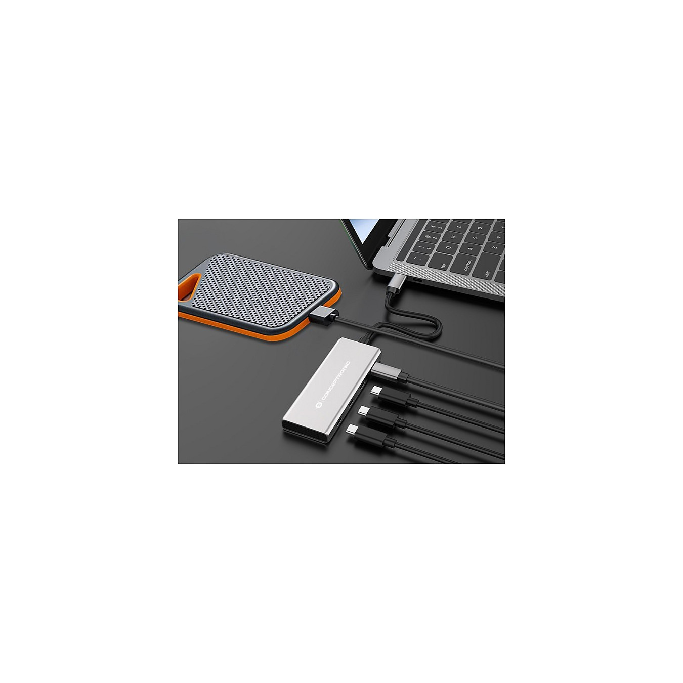 CONCEPTRONIC 4-1 Dock USB-C- to 3xUSB-C 100WPD 25cm gr — Buy in Cyprus with Fast Delivery