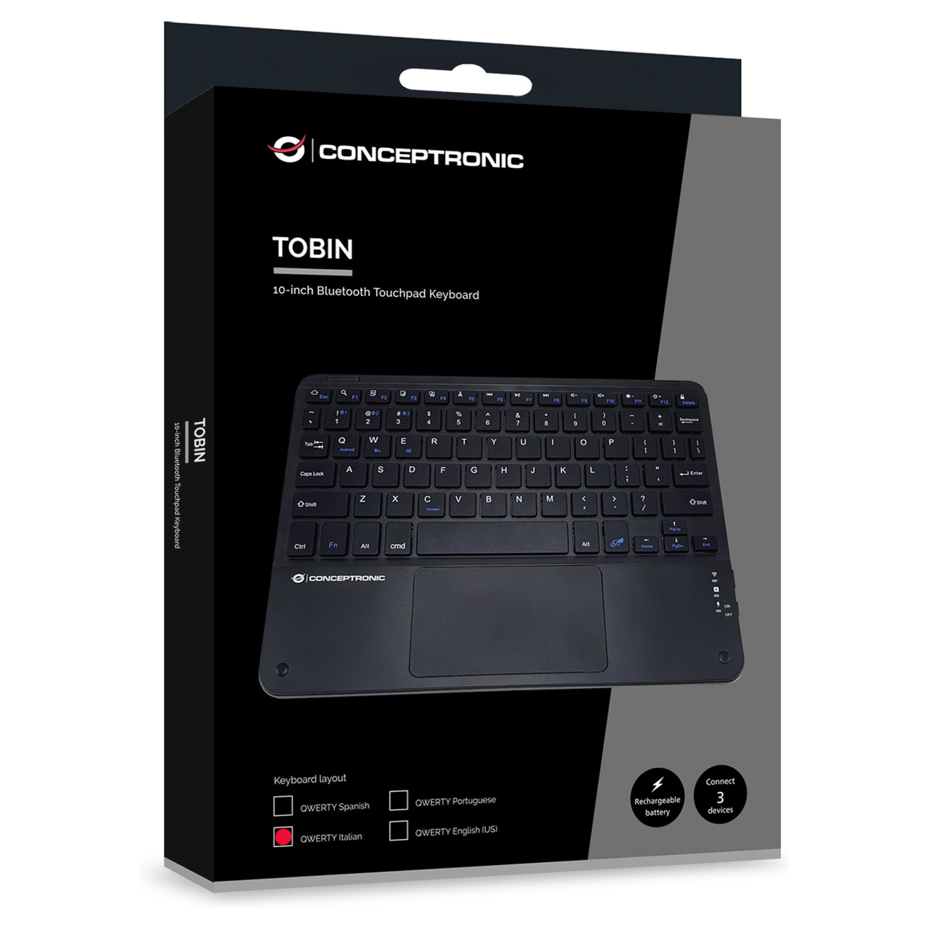 CONCEPTRONIC Wireless Tastatur. Layout italien. 10' schwarz — Buy in Cyprus with Fast Delivery