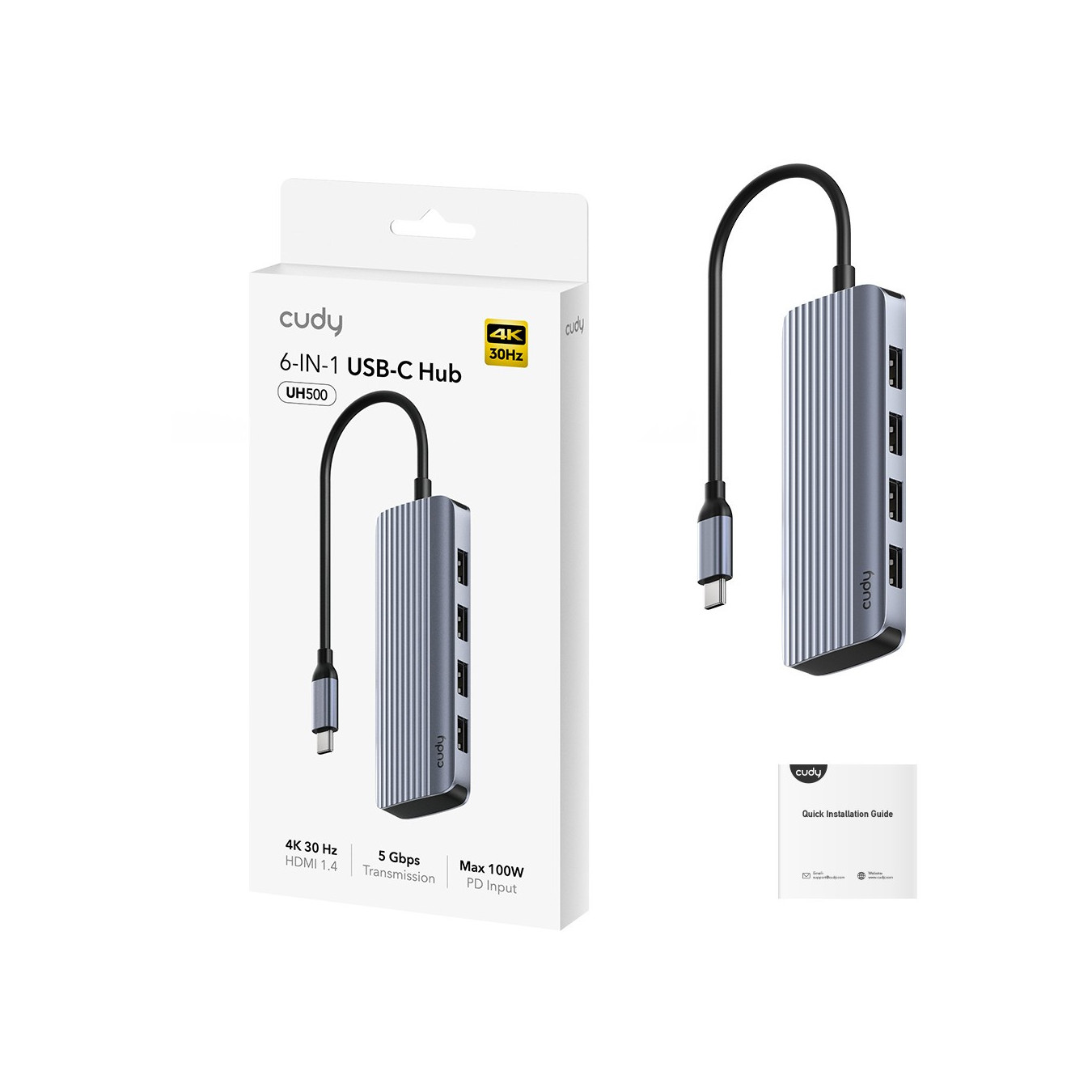 Cudy 6-IN-1 USB-C Hub with 4K HDMI — Buy in Cyprus with Fast Delivery