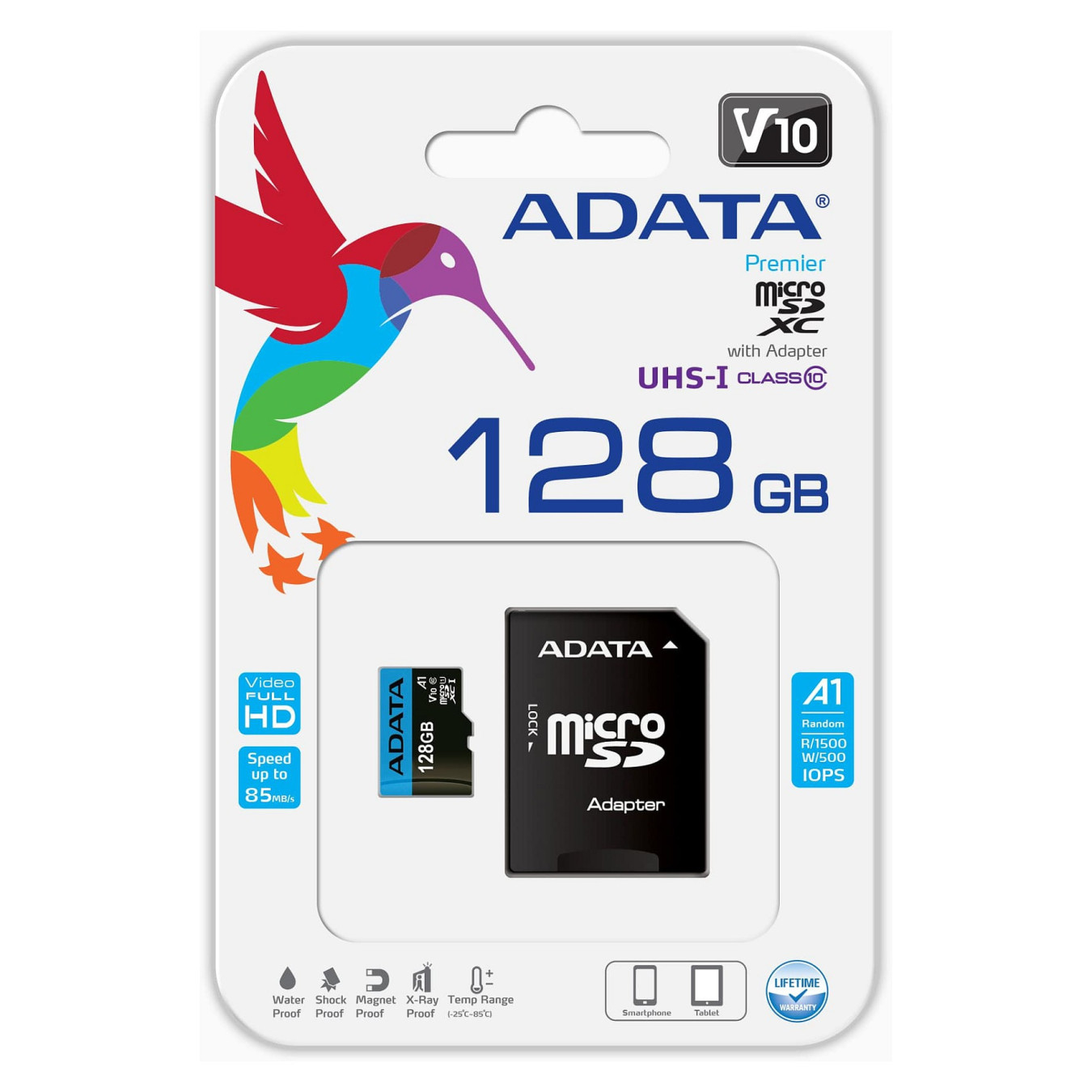 CARD Adata Premier microsdxc 128GB 100R 25W UHS-I Class 10 A1 V10 + Adapter — Buy in Cyprus with Fast Delivery