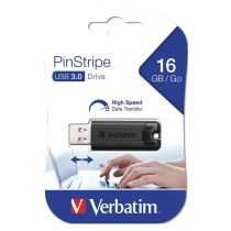 STICK 16GB USB 3.2 Verbatim Store'n'Go PinStripe Black — Buy in Cyprus with Fast Delivery
