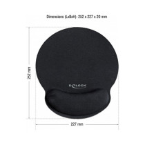 DELOCK Mauspad mit Handballenauflage rund schwarz — Buy in Cyprus with Fast Delivery