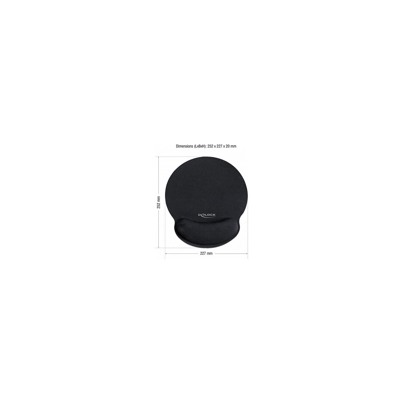 DELOCK Mauspad mit Handballenauflage rund schwarz — Buy in Cyprus with Fast Delivery