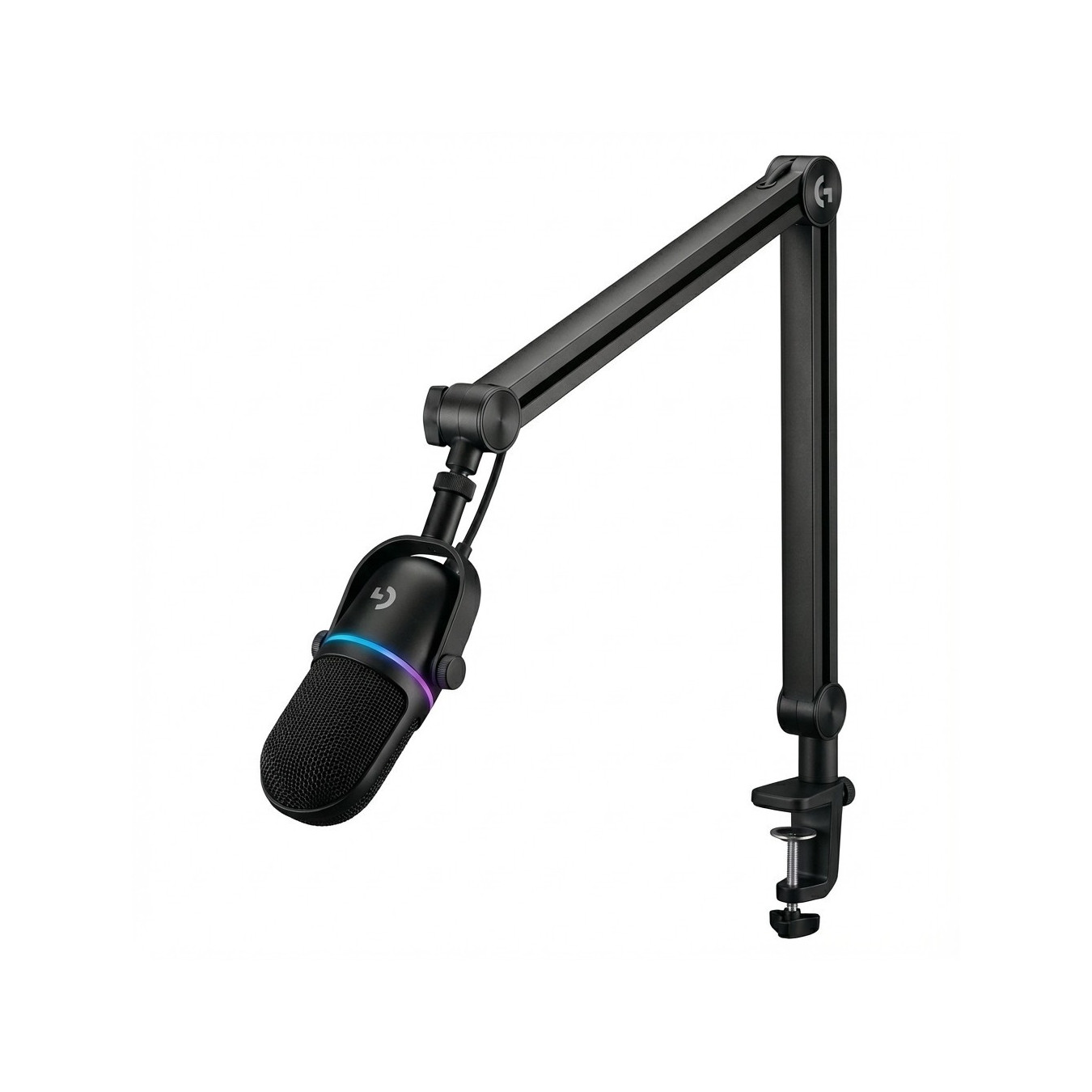 Logitech Yeticaster GX Dynamic RGB Gaming Mic with Lightsync and Premium Desktop Microphone Boom Arm - BLACK