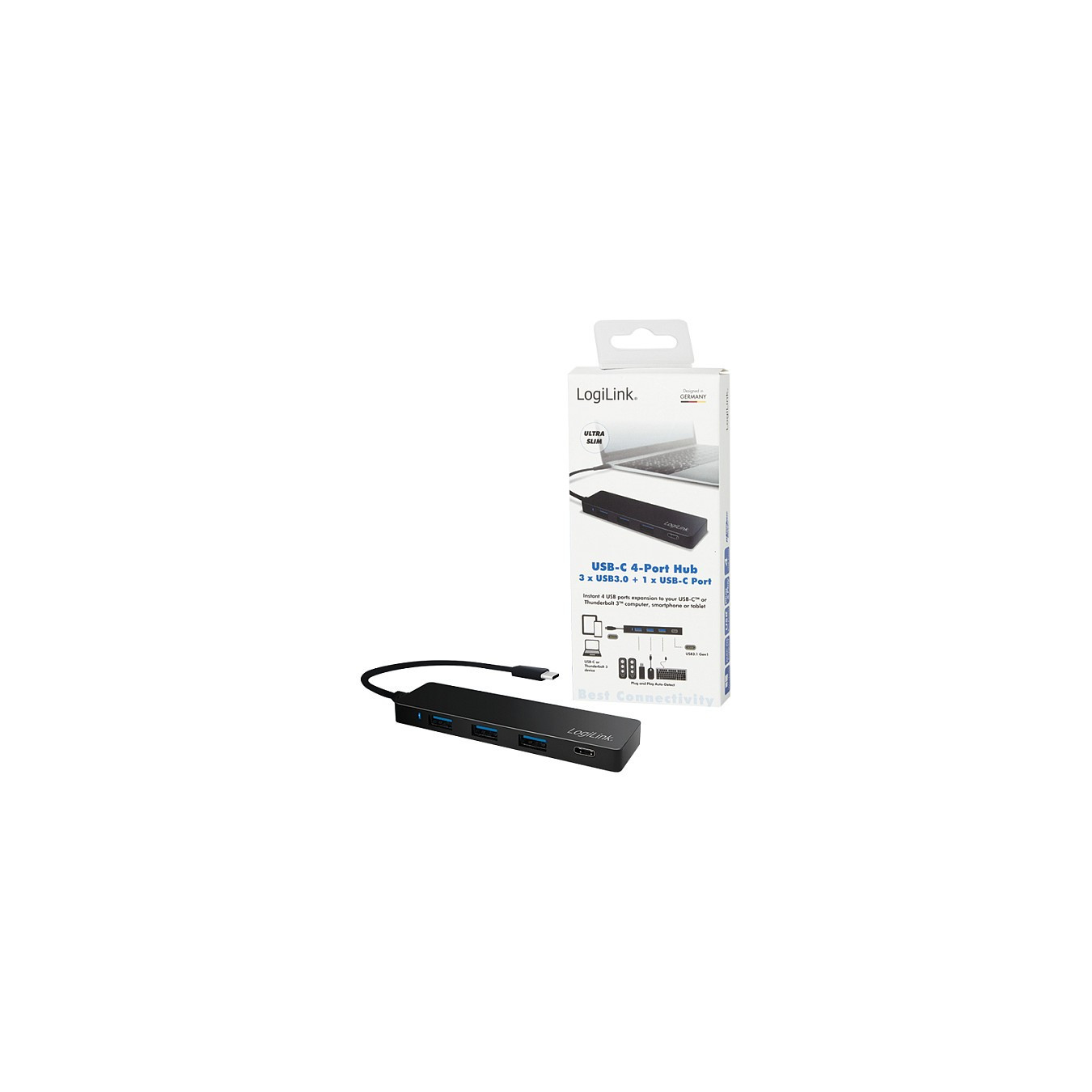 Logilink USB 3.1 HUB 3+1-port Type-C schwarz — Buy in Cyprus with Fast Delivery