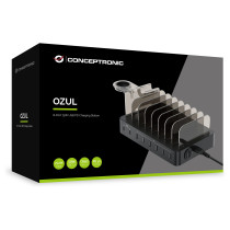 CONCEPTRONIC Ladegerät 8Port 6xUSB-A 2xC Multi 75WPD3.0 sw — Buy in Cyprus with Fast Delivery