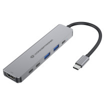 CONCEPTRONIC 6-1 Dock USB-C- to HDMI 2xUSB-A 2xUSB-C + 25cm gr — Buy in Cyprus with Fast Delivery
