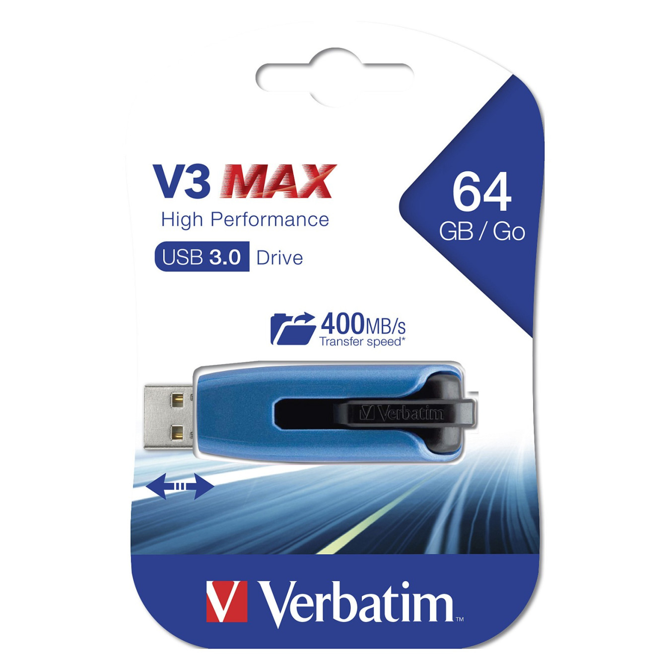 STICK 64GB USB 3.2 Verbatim Store'n'Go V3 Max Blue — Buy in Cyprus with Fast Delivery