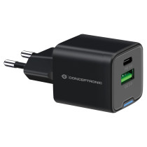 CONCEPTRONIC Ladegerät 2Port GaN USB-C -A 20WPD3.0 PPS sw — Buy in Cyprus with Fast Delivery