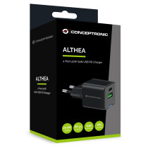 CONCEPTRONIC Ladegerät 2Port GaN USB-C -A 20WPD3.0 PPS sw — Buy in Cyprus with Fast Delivery