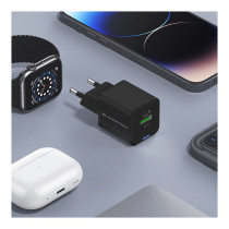 CONCEPTRONIC Ladegerät 2Port GaN USB-C -A 20WPD3.0 PPS sw — Buy in Cyprus with Fast Delivery