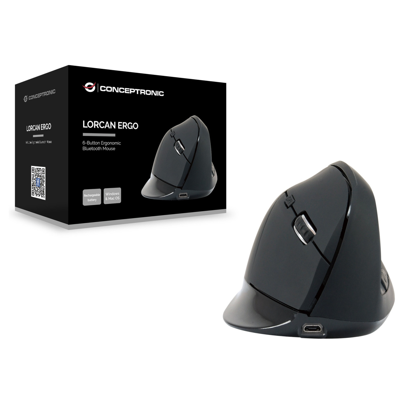 CONCEPTRONIC LORCAN03B 6-Tasten Bluetooth Maus ergonomisch — Buy in Cyprus with Fast Delivery