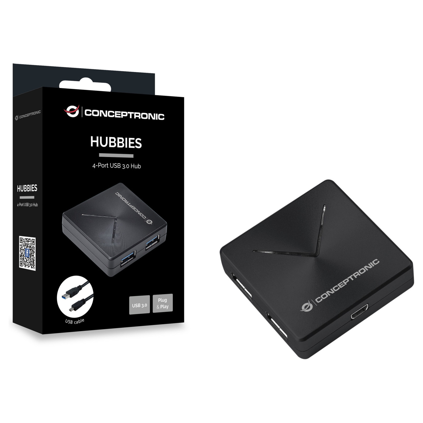 CONCEPTRONIC 4-Port Hub USB-A3.0 Mini-B - to 4xA3.0 o.Netz. sw — Buy in Cyprus with Fast Delivery