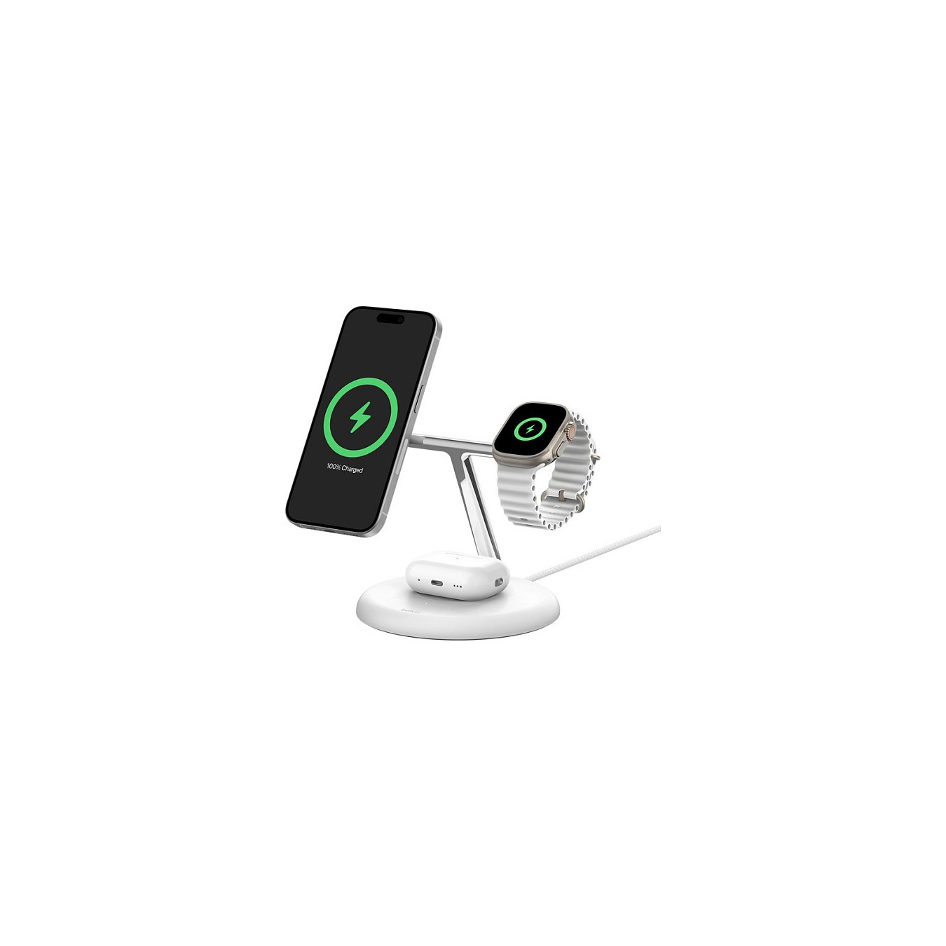 Belkin BoostCharge Pro 3-in-1-Ladestation mit Qi2. weiss — Buy in Cyprus with Fast Delivery