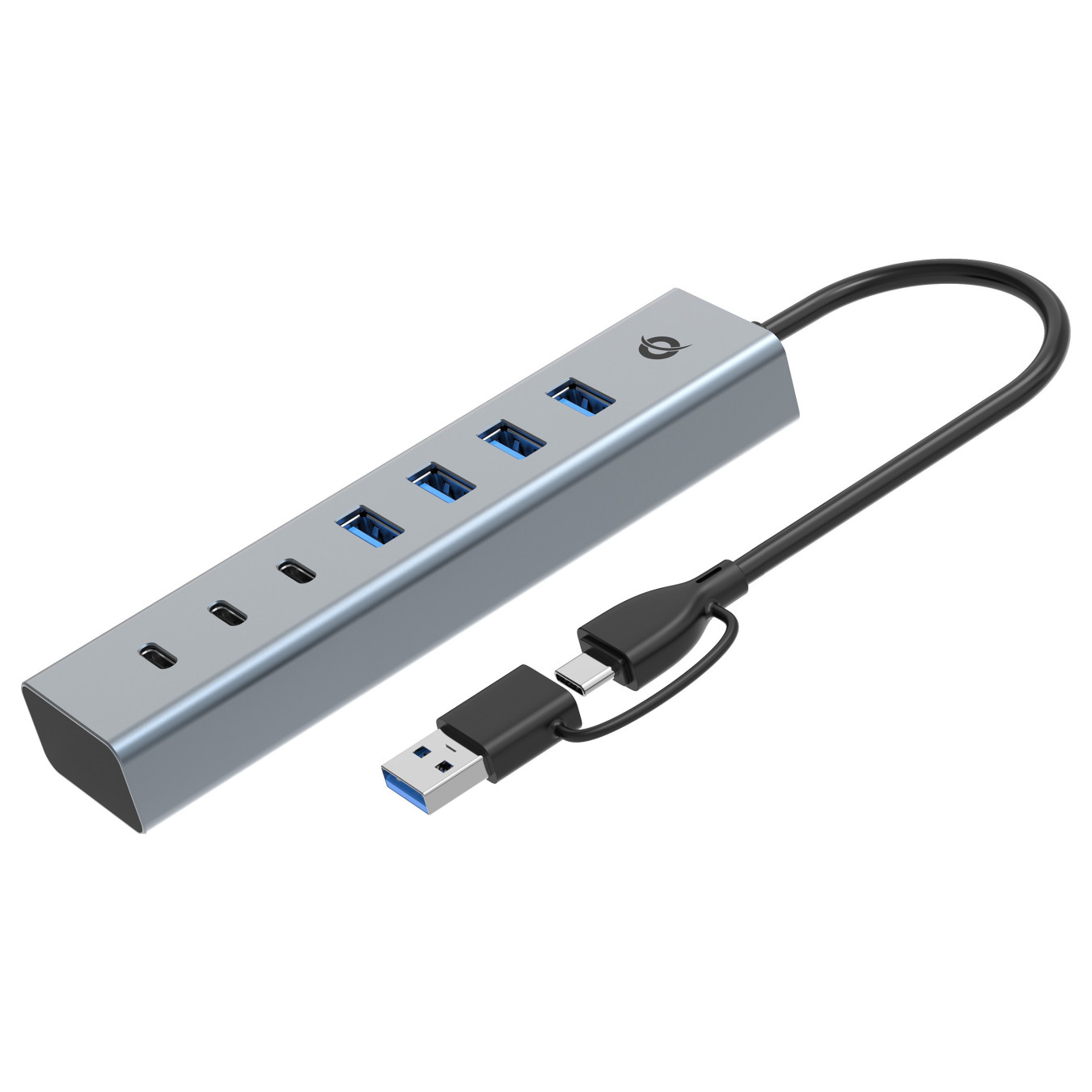 CONCEPTRONIC 7-Port Hub USB-A3.0 -C Adap.- to 4xA3.0+o.Netz. gr — Buy in Cyprus with Fast Delivery