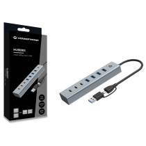 CONCEPTRONIC 7-Port Hub USB-A3.0 -C Adap.- to 4xA3.0+o.Netz. gr — Buy in Cyprus with Fast Delivery