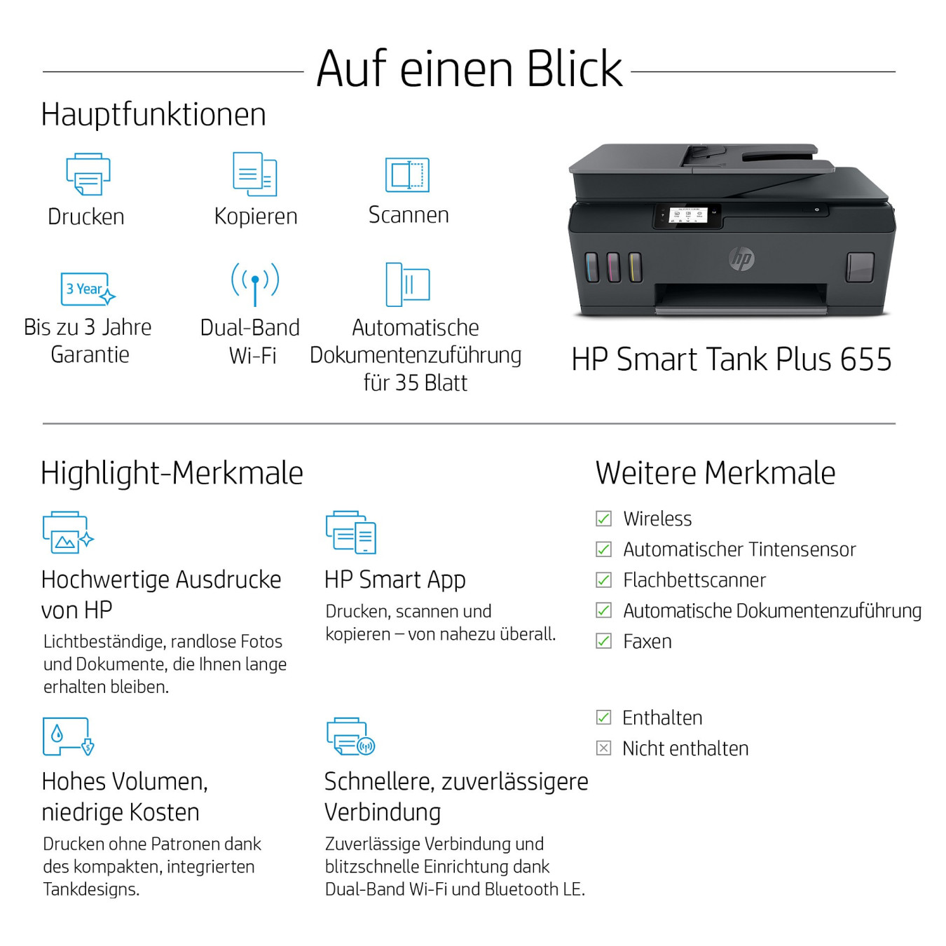 T HP Smart Tank Plus 655 4in1 A4 WiFi Bluetooth ADF — Buy in Cyprus with Fast Delivery