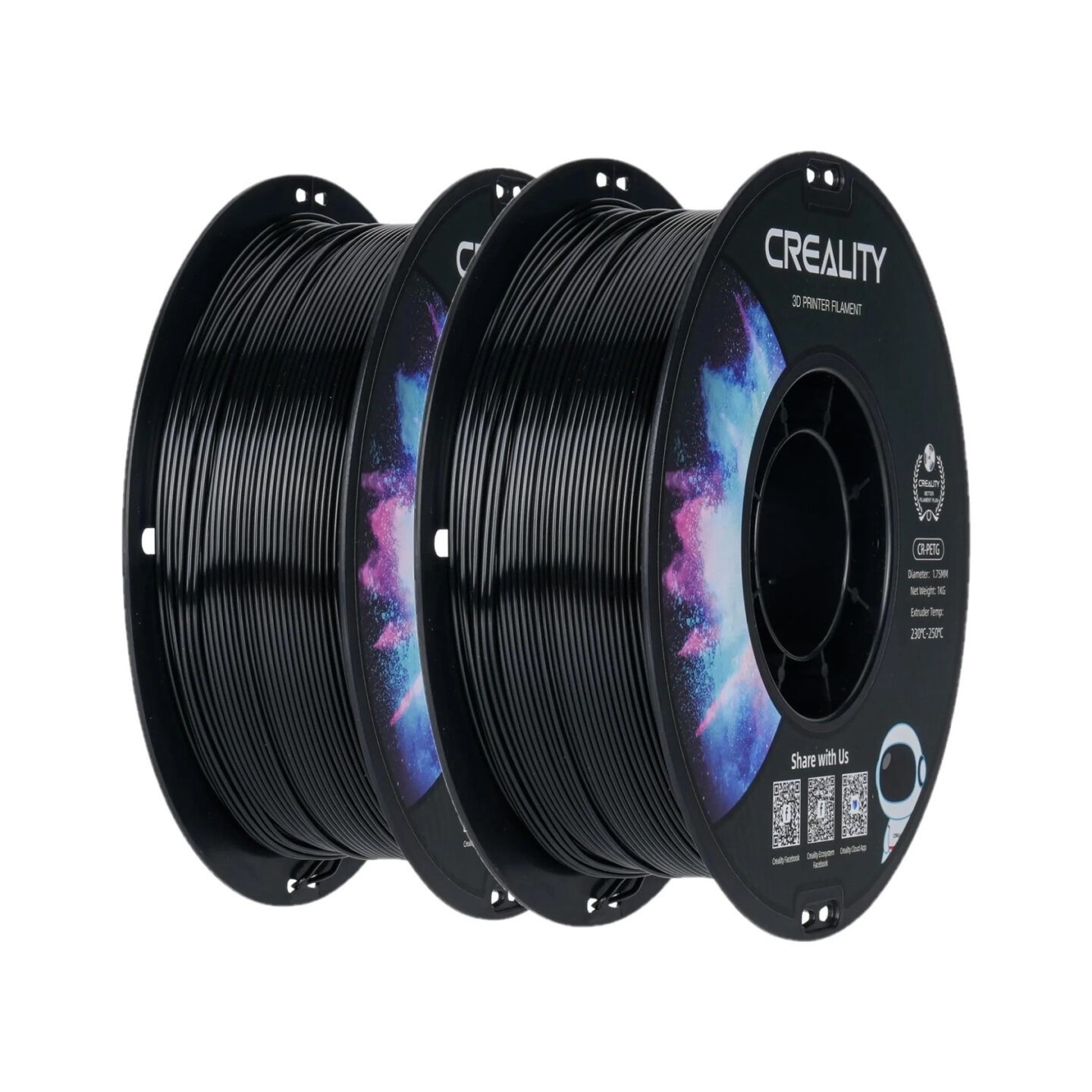 Creality CR-PETG Value Pack 2kg - 2x Black 3D Printer Filament — Buy in Cyprus with Fast Delivery