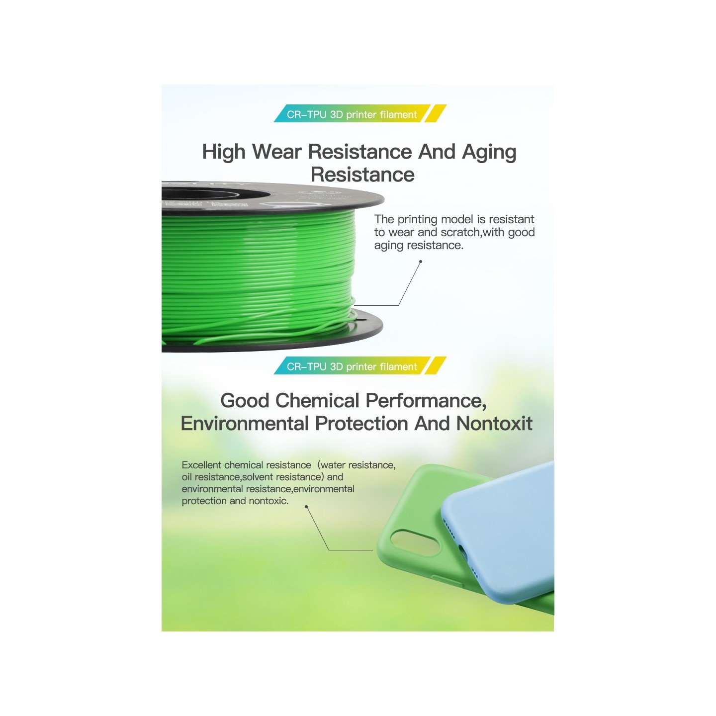 Creality CR-TPU Red 3d Printer Soft Adhesive material Filament 1kg 1.75 — Buy in Cyprus with Fast Delivery