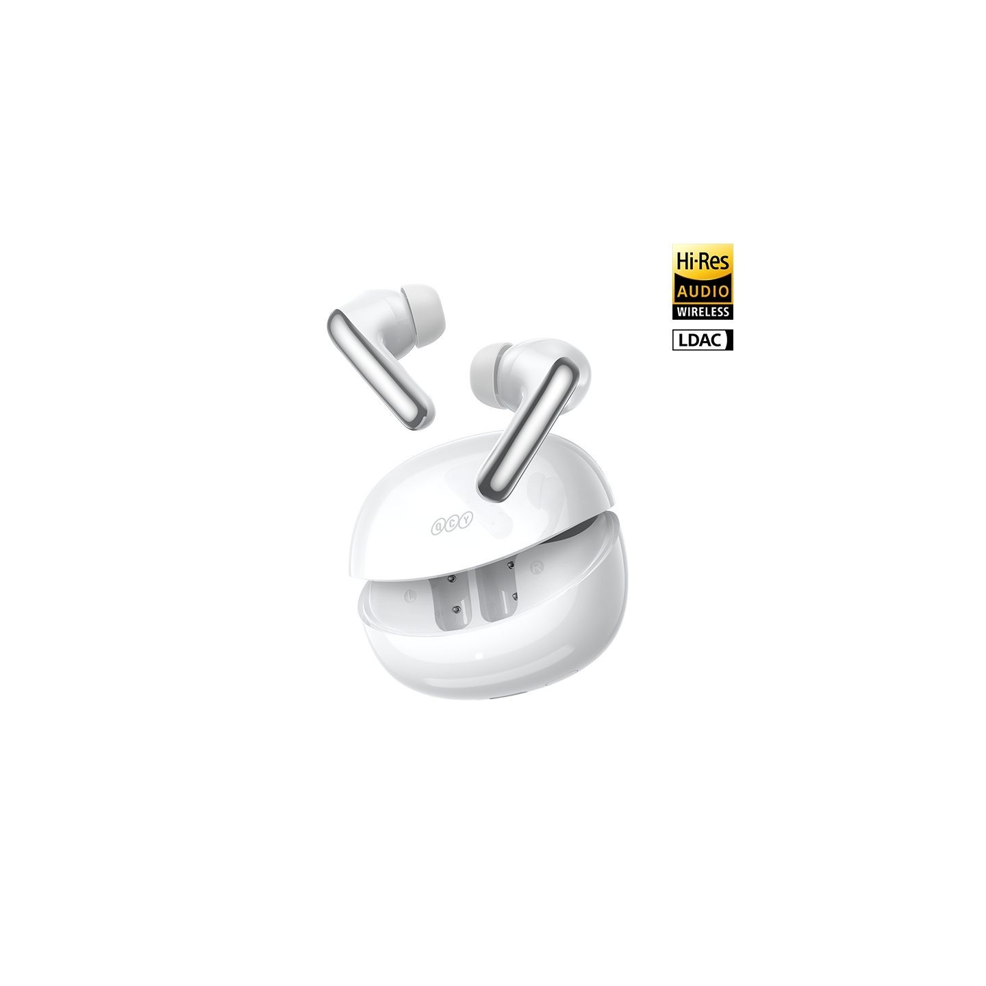 QCY MeloBuds N60 White - Hi-Res LDAC TWS BT ANC Earbuds 45h Fast Charge IPX5 Multipoint connection