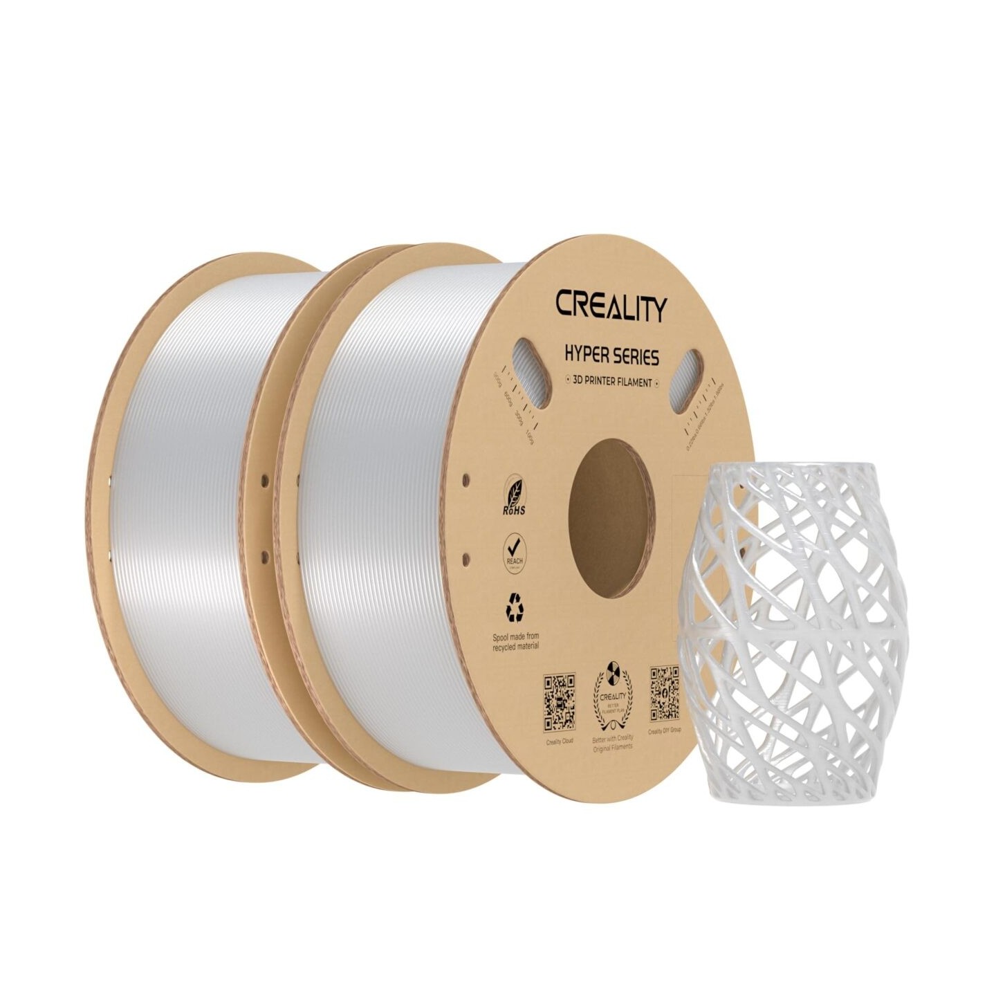 Creality Hyper-PETG Value Pack 2kg 2x Transparent 3D Printer Filament, fast print, 2kg 1.76 — Buy in Cyprus with Fast Delivery
