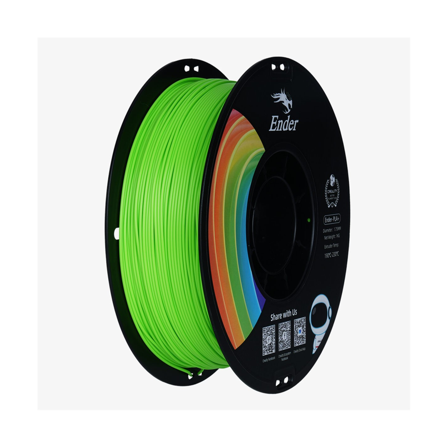 Creality EN-PLA+ Apple Green Ender 3D Printer Filament Strength 34MPA Bend 77MPa 1 kg Spool1.75