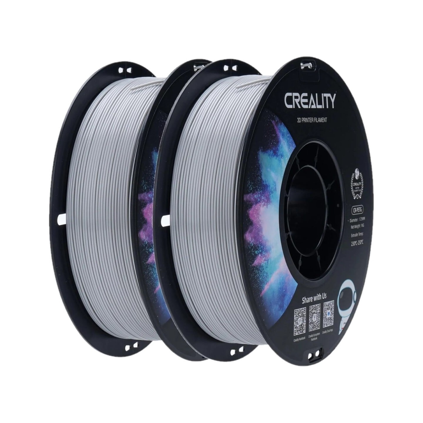 Creality CR-PETG Value Pack 2kg - 2x Gray 3D Printer Filament (grey) — Buy in Cyprus with Fast Delivery