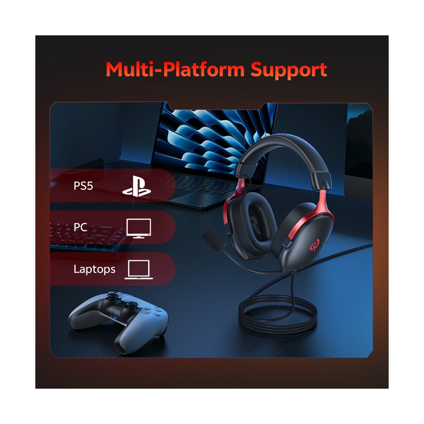 QCY Heroad VN200 PRO 7.1 USB Wired RGB Gaming Headset PS4 PS5 PC (Boxed) — Buy in Cyprus with Fast Delivery