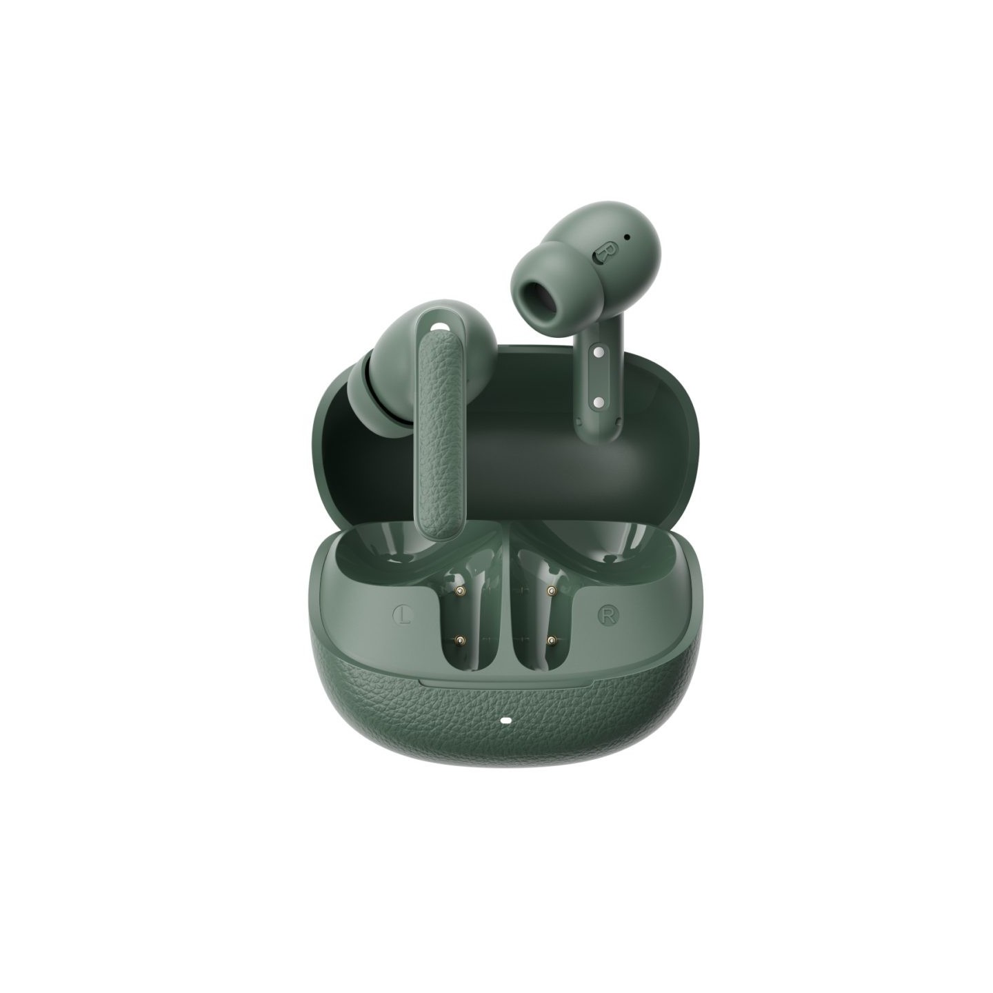 QCY Buds ANC Green (HT15)- 45db ANC TWS Earbuds 35h 5 mic ENC, ear-canal adaptive tech, leather case