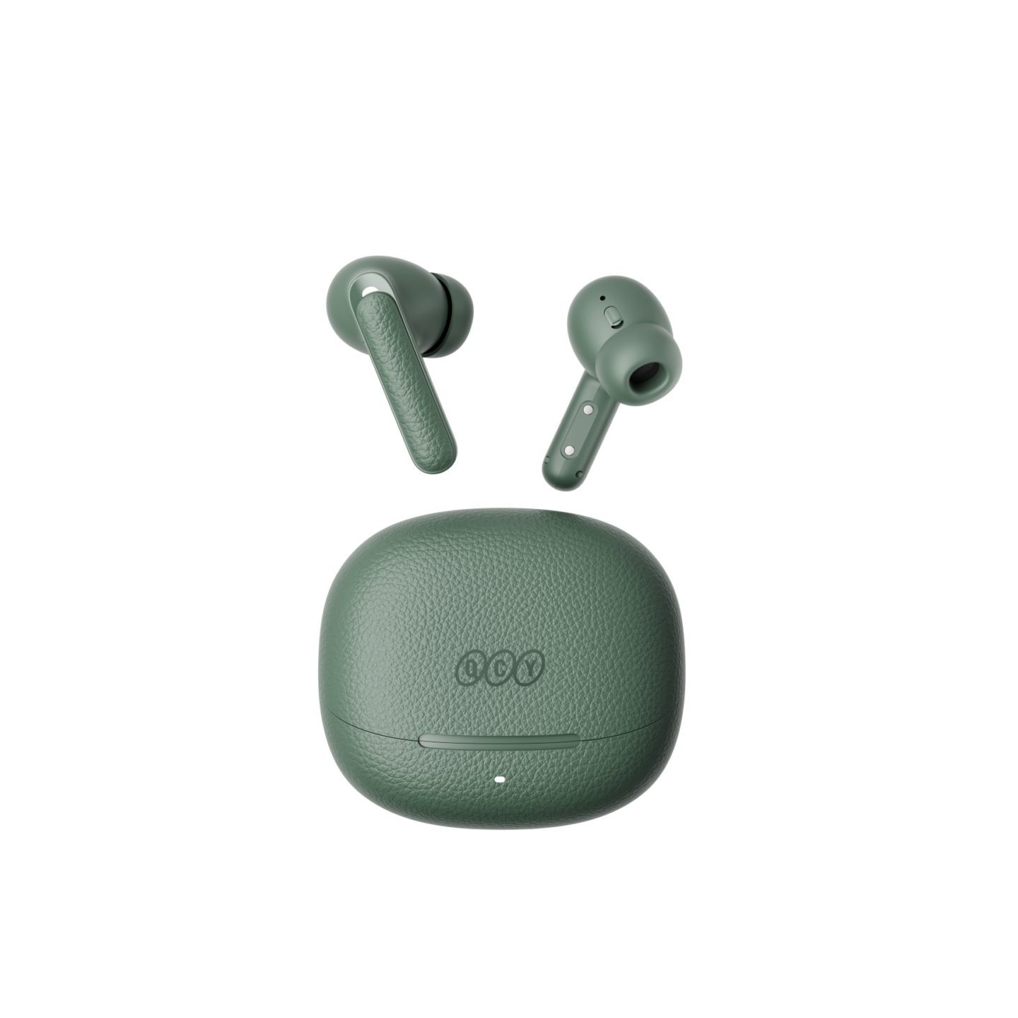 QCY Buds ANC Green (HT15)- 45db ANC TWS Earbuds 35h 5 mic ENC, ear-canal adaptive tech, leather case