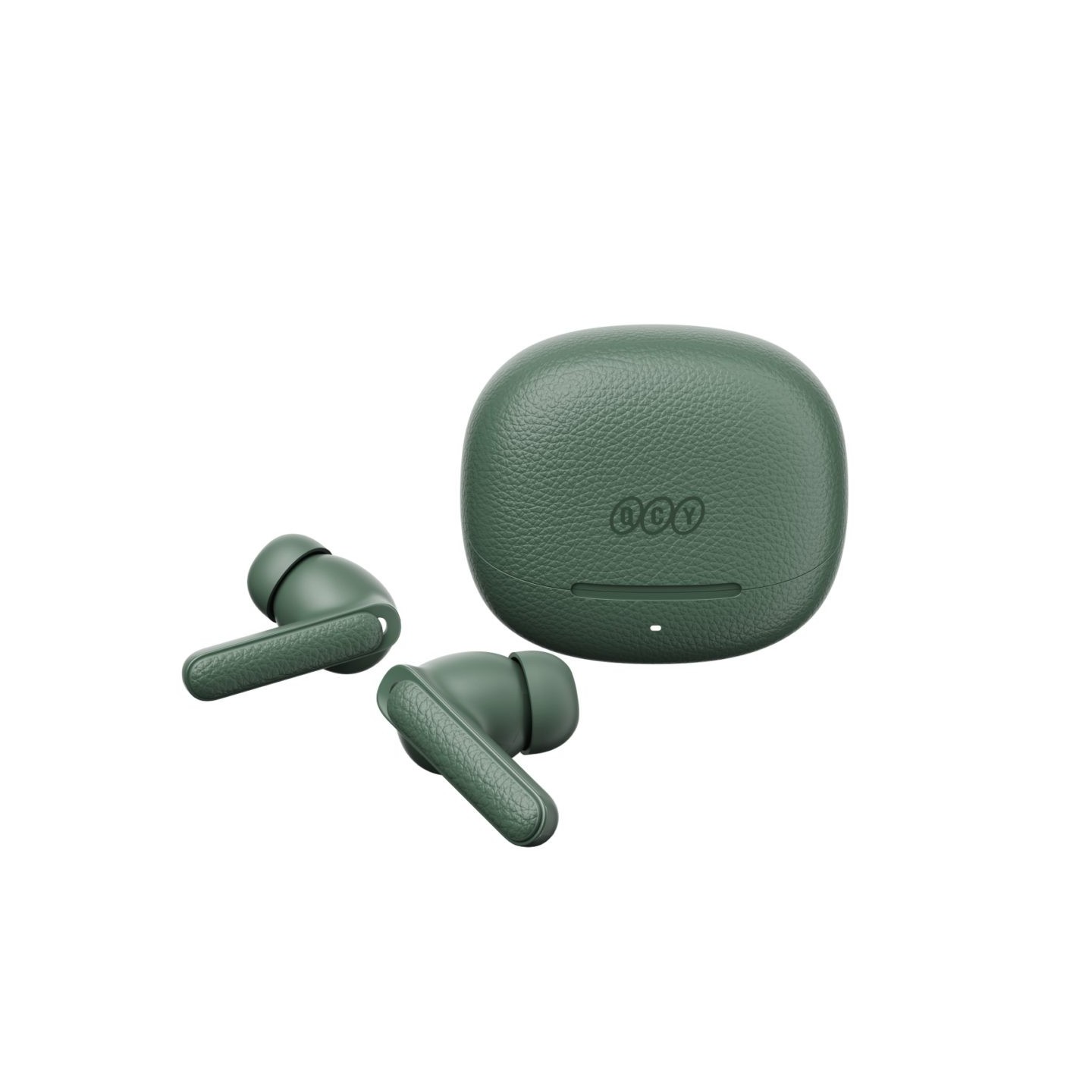 QCY Buds ANC Green (HT15)- 45db ANC TWS Earbuds 35h 5 mic ENC, ear-canal adaptive tech, leather case