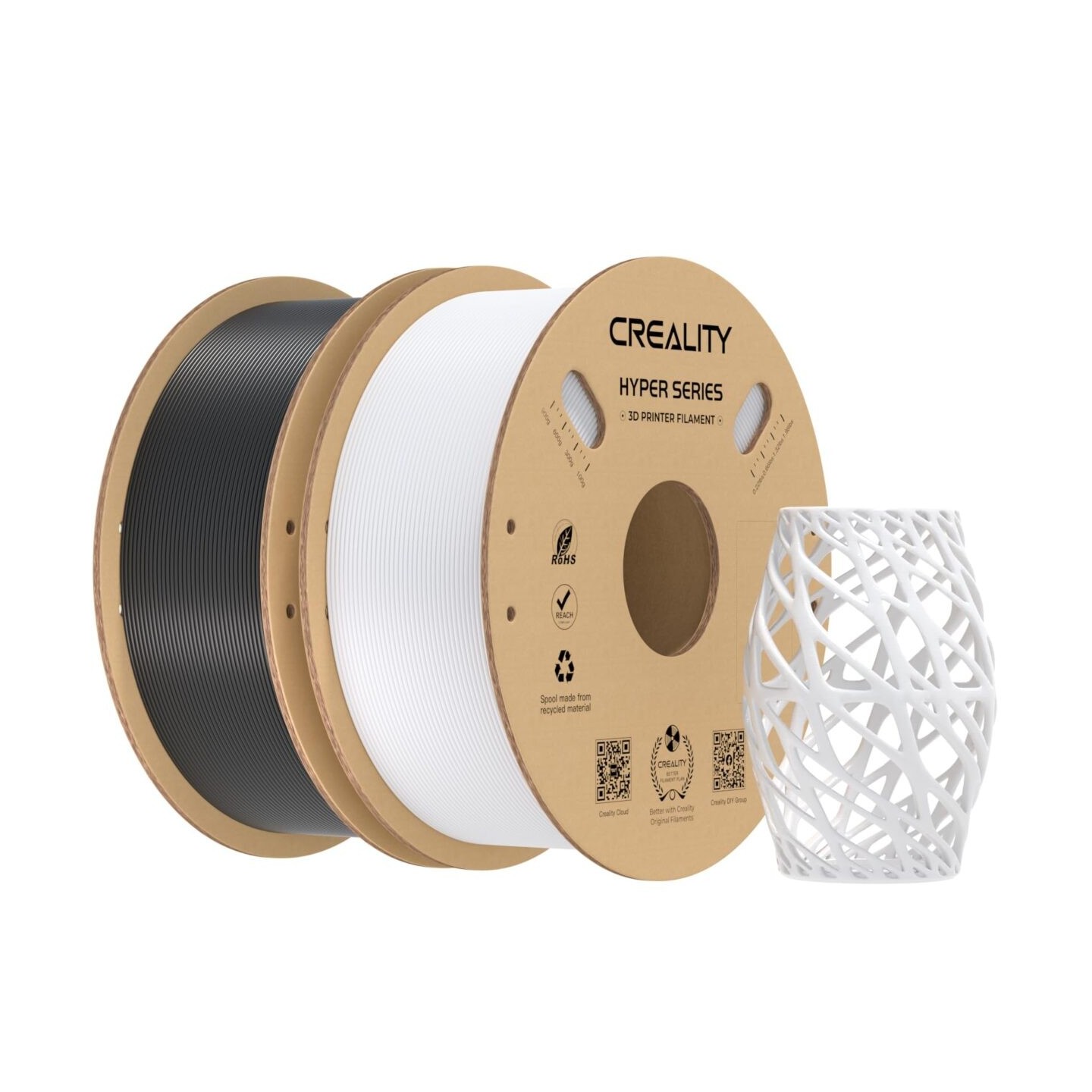 Creality Hyper-PETG Value Pack 2kg Black & White 3D Printer Filament, fast print, 2kg 1.75 — Buy in Cyprus with Fast Delivery