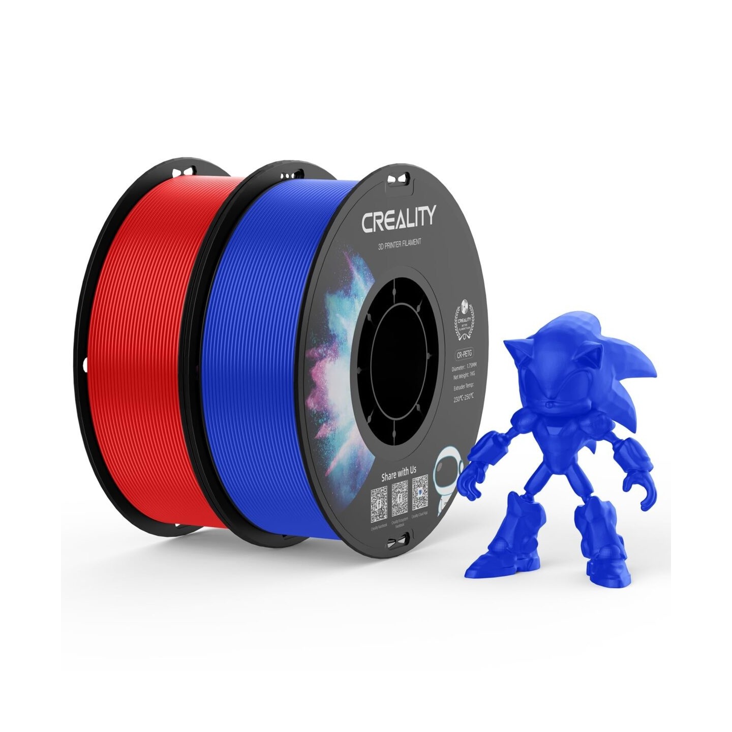 Creality CR-PETG Value Pack 2kg - Red & Blue 3D Printer Filament — Buy in Cyprus with Fast Delivery