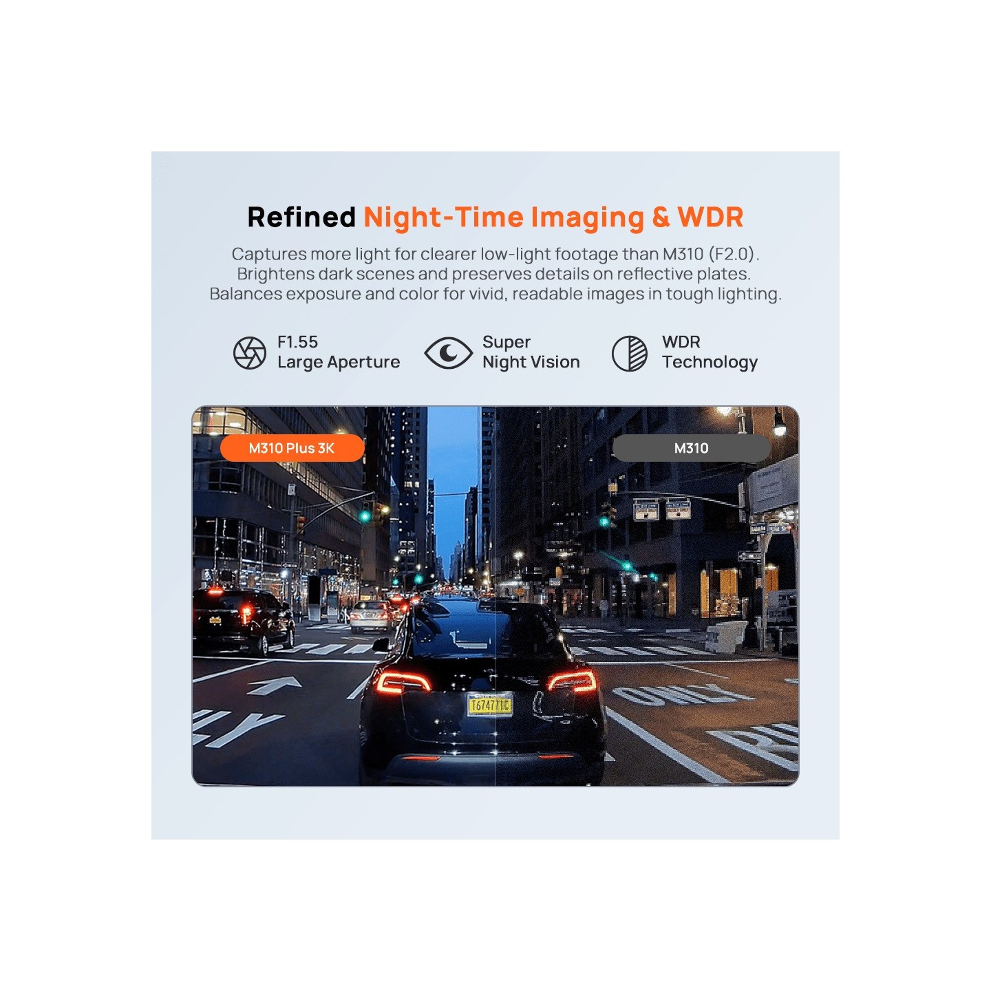 70mai M310 Plus 3k Dash Cam - 3k resolution 2880x1620P, 300mAh — Buy in Cyprus with Fast Delivery