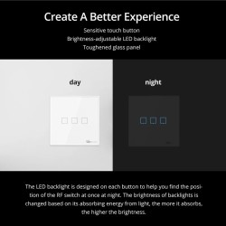 Sonoff T2EU1C-RF Smart Wall Touch Switch 1-Button White — Buy in Cyprus with Fast Delivery