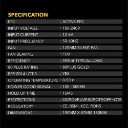 Armaggeddon Voltron Gold 800 800W 80+ Gold Fully Modular Gaming PSU - EAN 8886411989569 (Boxed)