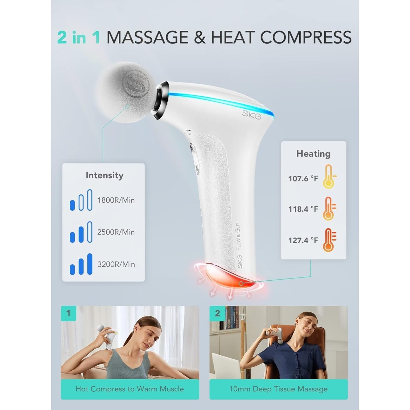 SKG Body Gun Massager Mini F5-EN White — Buy in Cyprus with Fast Delivery