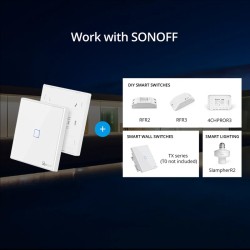 Sonoff T2EU2C-RF Smart Wall Touch Switch 2-Button White — Buy in Cyprus with Fast Delivery