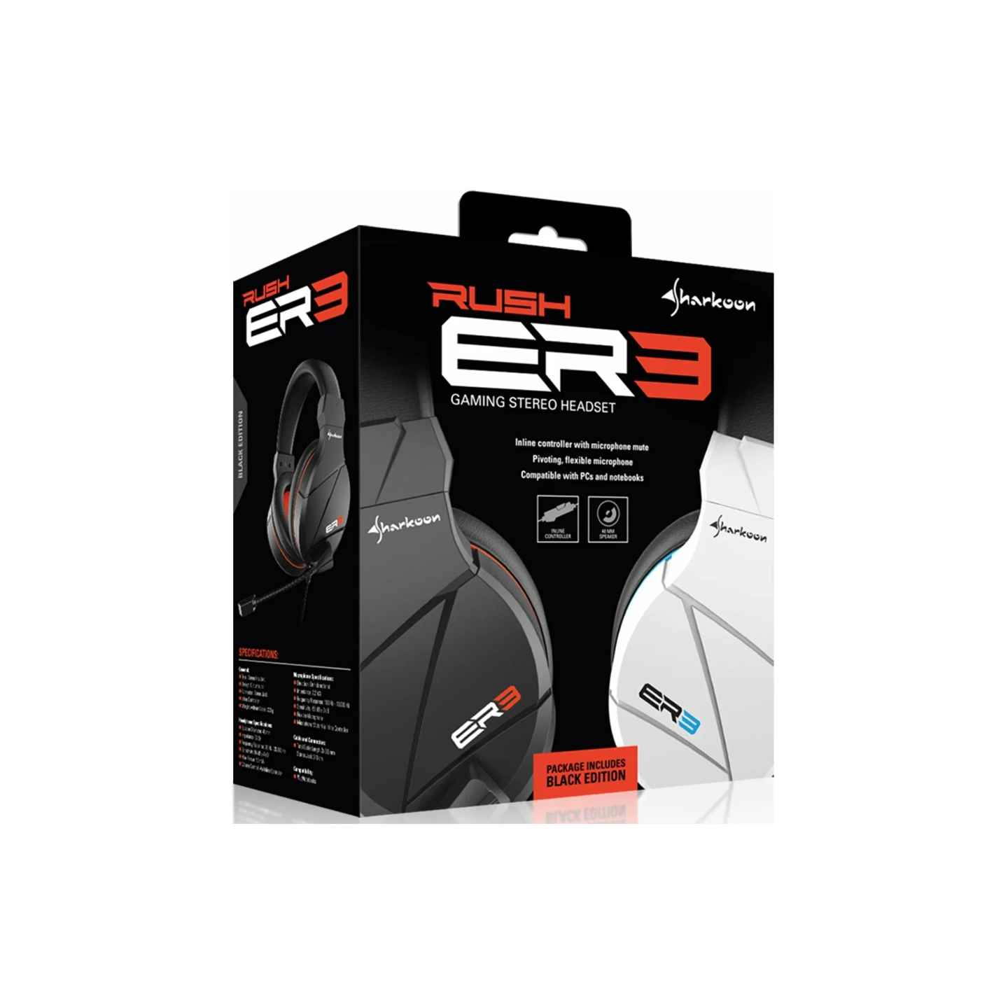 Sharkoon Rush ER3 White Gaming Headset - 3.5mm Wired (Retail) — Buy in Cyprus with Fast Delivery