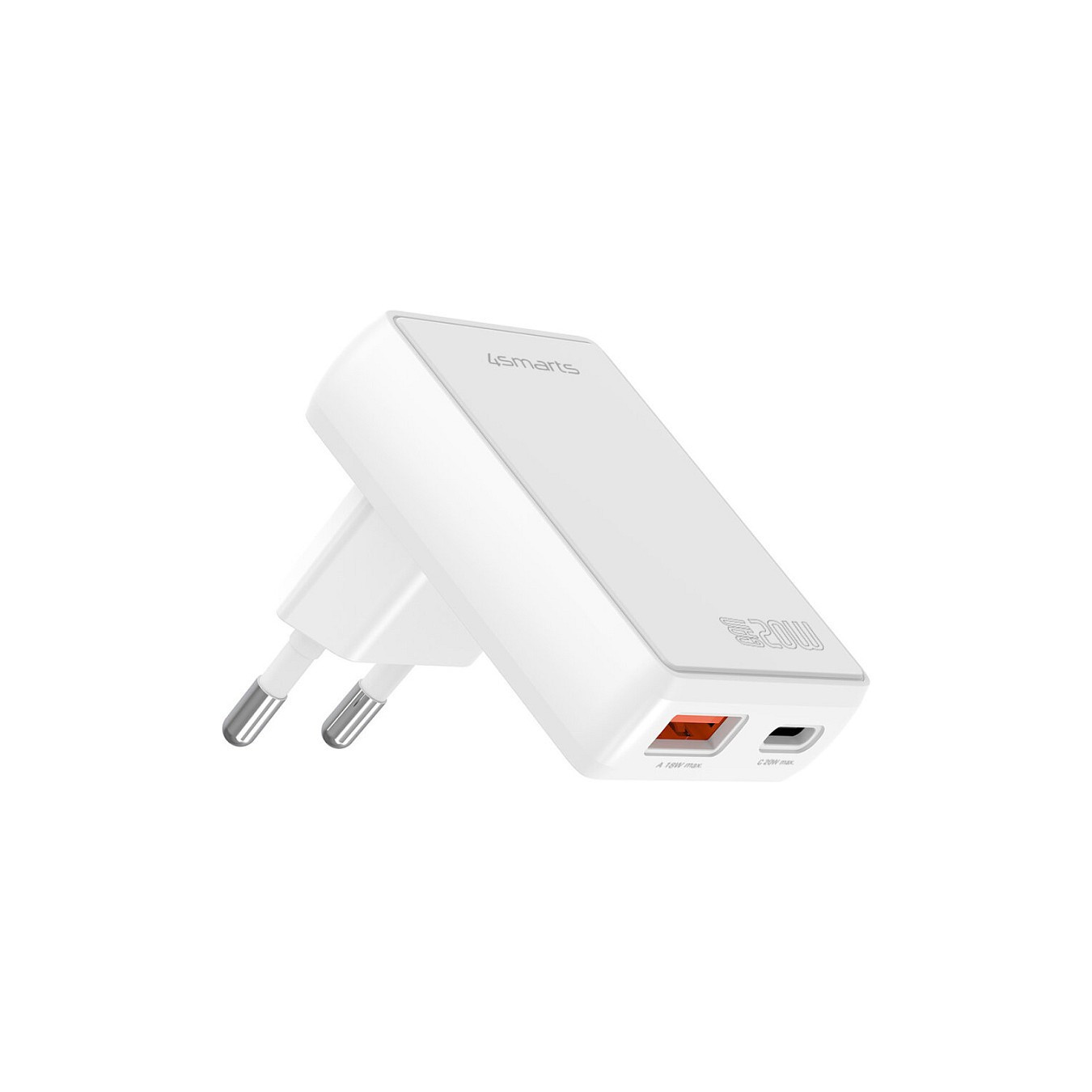 4smarts Netzladegert FlatPlug Duos 20W GaN 1C+1A. wei — Buy in Cyprus with Fast Delivery