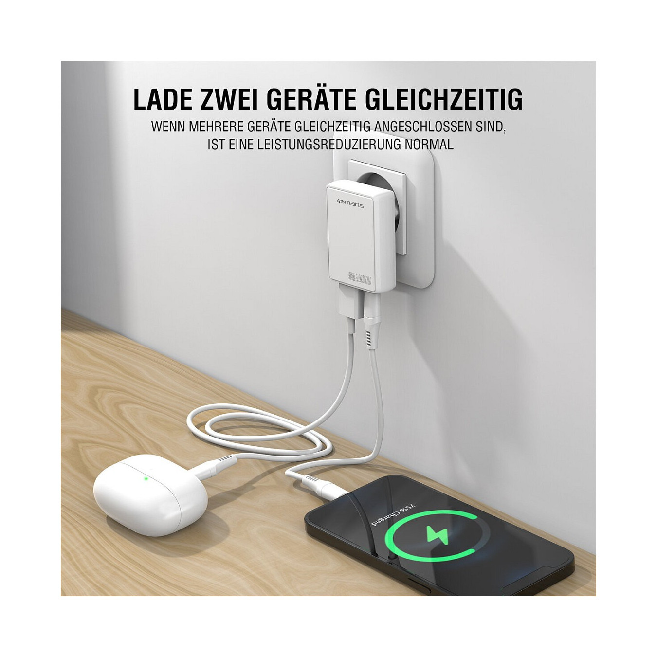 4smarts Netzladegert FlatPlug Duos 20W GaN 1C+1A. wei — Buy in Cyprus with Fast Delivery