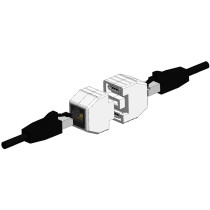 ALLNET TP-TP Kupplung CAT6A Buchse 1:1 8-pol. RJ45 magnetische Sicherungskupplung 50er Bulk Set Abwurfbuchse PoE fähi...