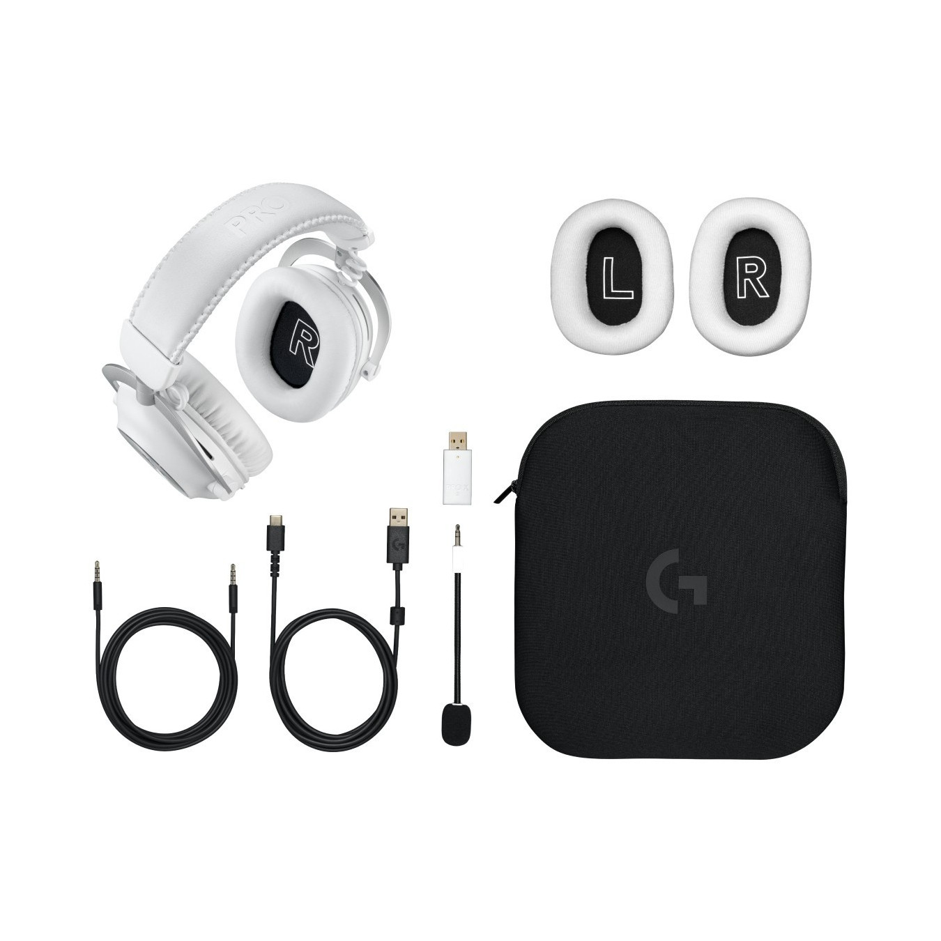 Logitech PRO X 2 LIGHTSPEED Wireless Gaming Headset - EMEA28-935 - White, Dual Wireless (2.4G+Bluetooth), DTS:X, 50h
