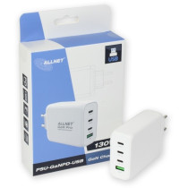 Z ALLNET Ersatznetzteil QC USB-C PD GaN Netzteil Power Supply130Watt 1x USB Typ-A QC 3x USB Typ-C EU PLUG
