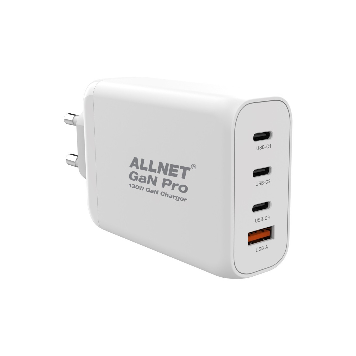 Z ALLNET Ersatznetzteil QC USB-C PD GaN Netzteil Power Supply130Watt 1x USB Typ-A QC 3x USB Typ-C EU PLUG