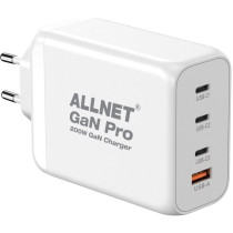 Z ALLNET Ersatznetzteil QC USB-C PD GaN Netzteil Power Supply200Watt 1x USB Typ-A QC 3x USB Typ-C EU PLUG