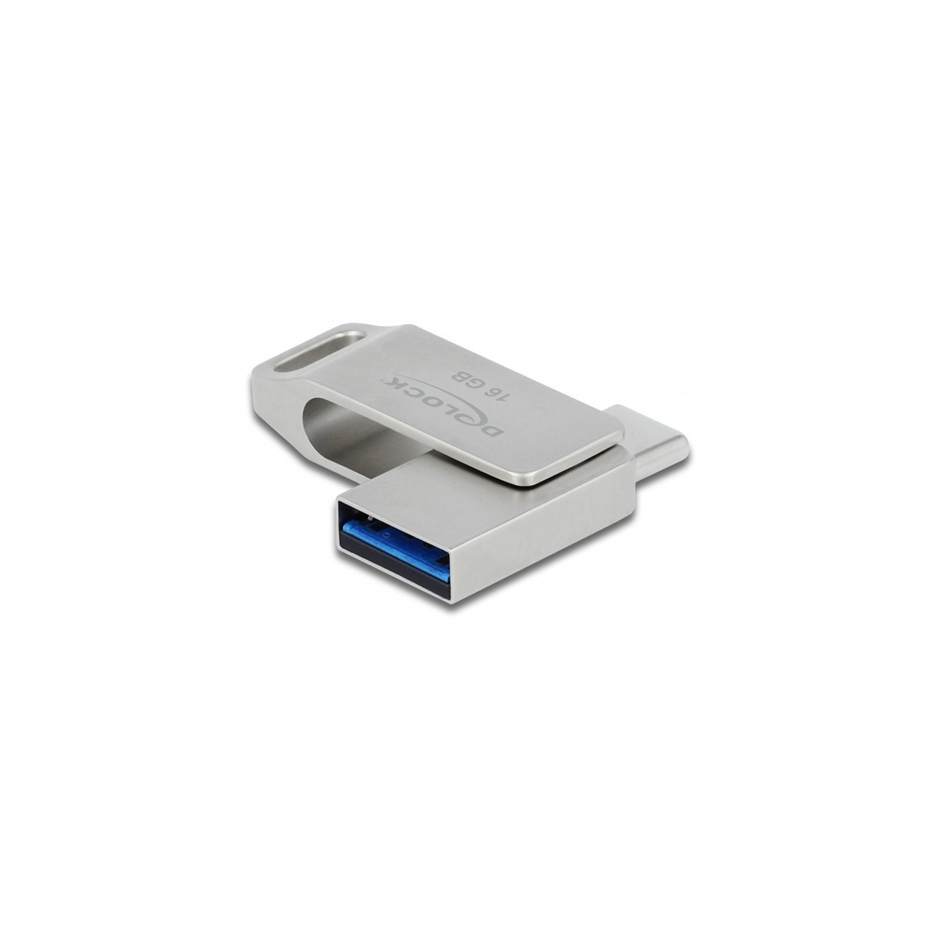 DeLOCK USB 3.2 Gen 1 Dual USB-C/USB-A 16GB Swivel Metal Flash Drive - Silver — Buy in Cyprus with Fast Delivery